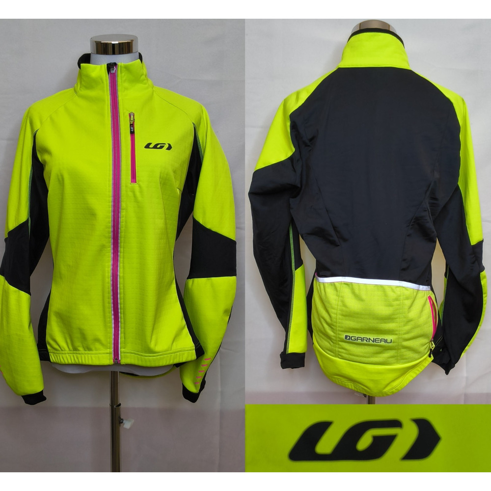 Louis Garneau Cycling Jacket Women's L Neon Yellow Hi-visibility Biking #W4835